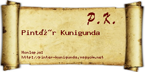 Pintér Kunigunda névjegykártya